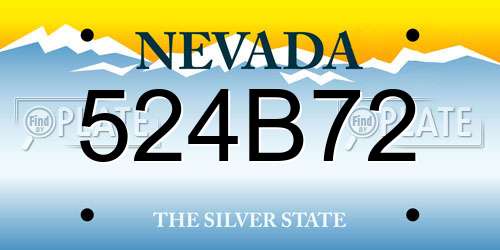 524B72 Nevada License Plate