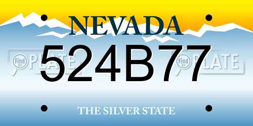 524B77 Nevada License Plate