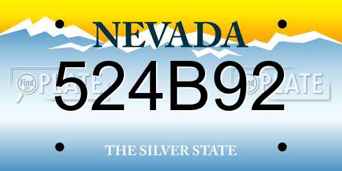 524B92 Nevada License Plate