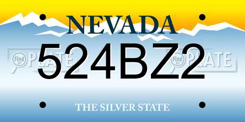 524BZ2 Nevada License Plate