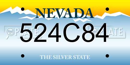 524C84 Nevada License Plate