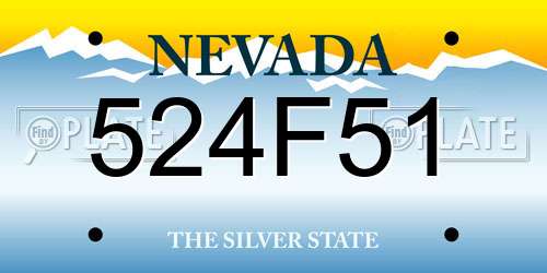 524F51 Nevada License Plate