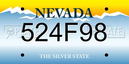 524F98 Nevada License Plate