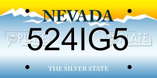 524IG5 Nevada License Plate