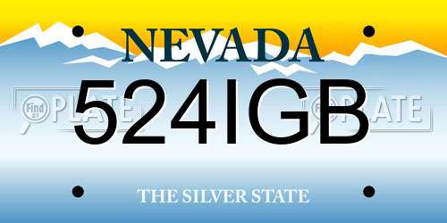 524IGB Nevada License Plate