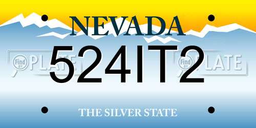 524IT2 Nevada License Plate