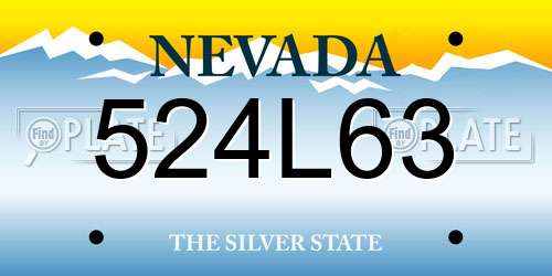 524L63 Nevada License Plate