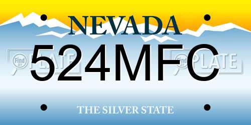 524MFC Nevada License Plate