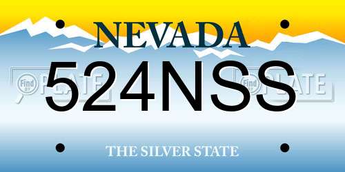 524NSS Nevada License Plate