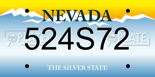 524S72 Nevada License Plate
