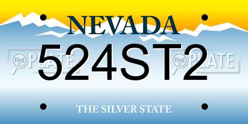 524ST2 Nevada License Plate