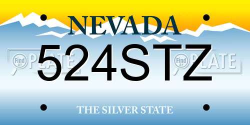 524STZ Nevada License Plate