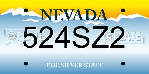524SZ2 Nevada License Plate