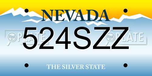 524SZZ Nevada License Plate