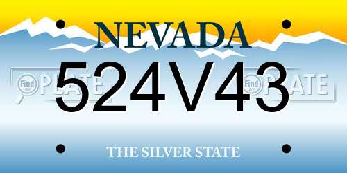 524V43 Nevada License Plate