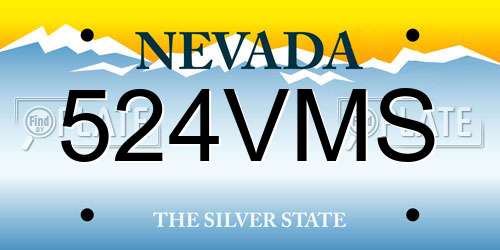 524VMS Nevada License Plate