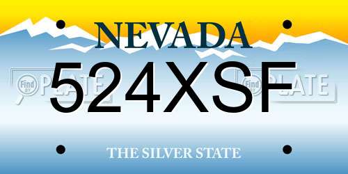 524XSF Nevada License Plate