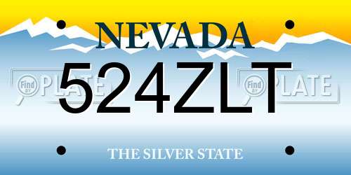 524ZLT Nevada License Plate