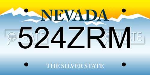 524ZRM Nevada License Plate