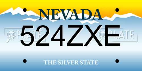 524ZXE Nevada License Plate
