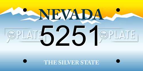 5251 Nevada License Plate