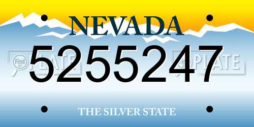5255247 Nevada License Plate