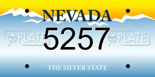 5257 Nevada License Plate