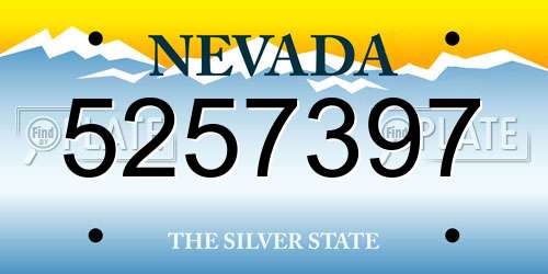 5257397 Nevada License Plate