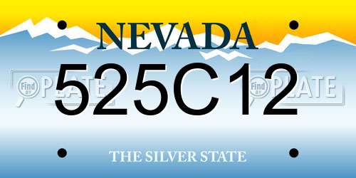 525C12 Nevada License Plate