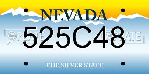 525C48 Nevada License Plate