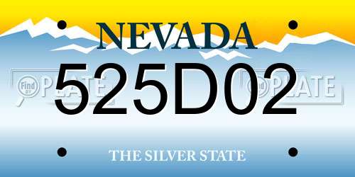 525D02 Nevada License Plate