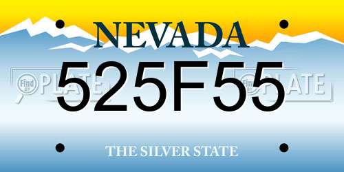 525F55 Nevada License Plate