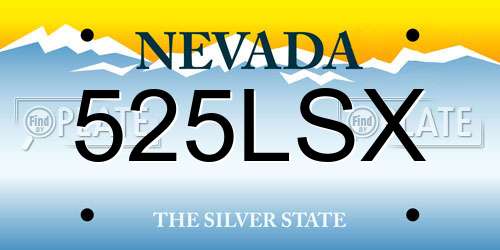 525LSX Nevada License Plate