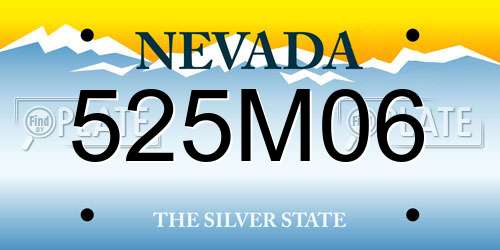 525M06 Nevada License Plate