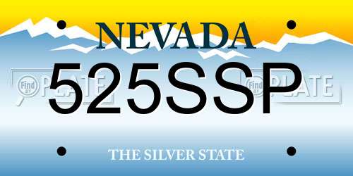 525SSP Nevada License Plate