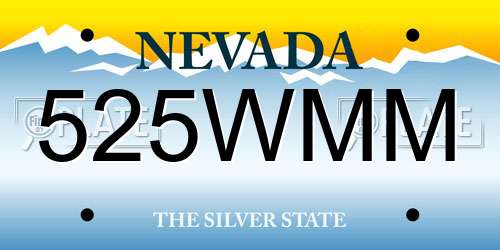 525WMM Nevada License Plate