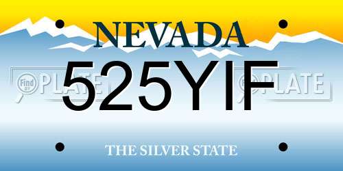 525YIF Nevada License Plate