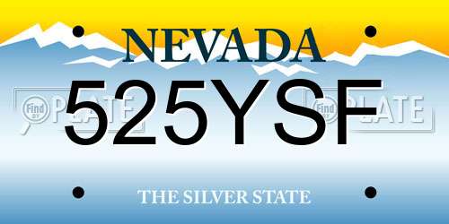 525YSF Nevada License Plate
