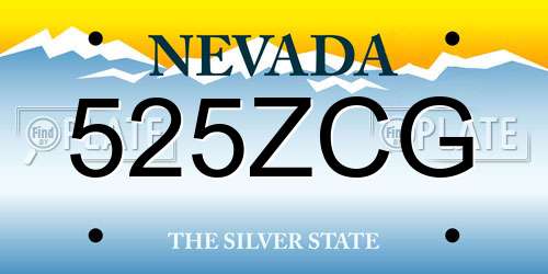 525ZCG Nevada License Plate