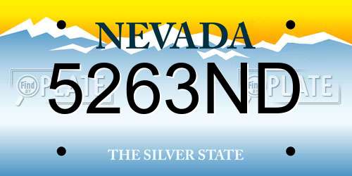 5263ND Nevada License Plate