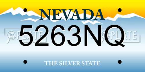 5263NQ Nevada License Plate