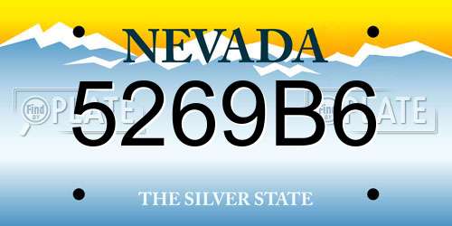 5269B6 Nevada License Plate