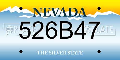 526B47 Nevada License Plate
