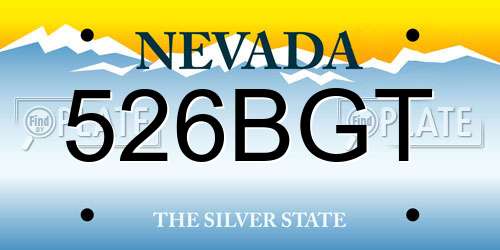 526BGT Nevada License Plate