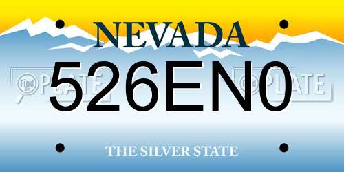 526EN0 Nevada License Plate