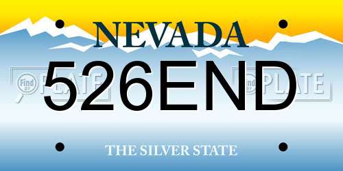 526END Nevada License Plate