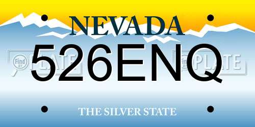 526ENQ Nevada License Plate