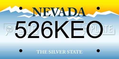 526KEO Nevada License Plate