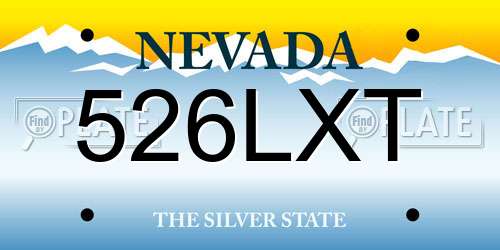 526LXT Nevada License Plate
