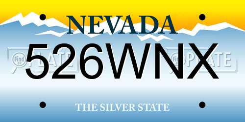 526WNX Nevada License Plate